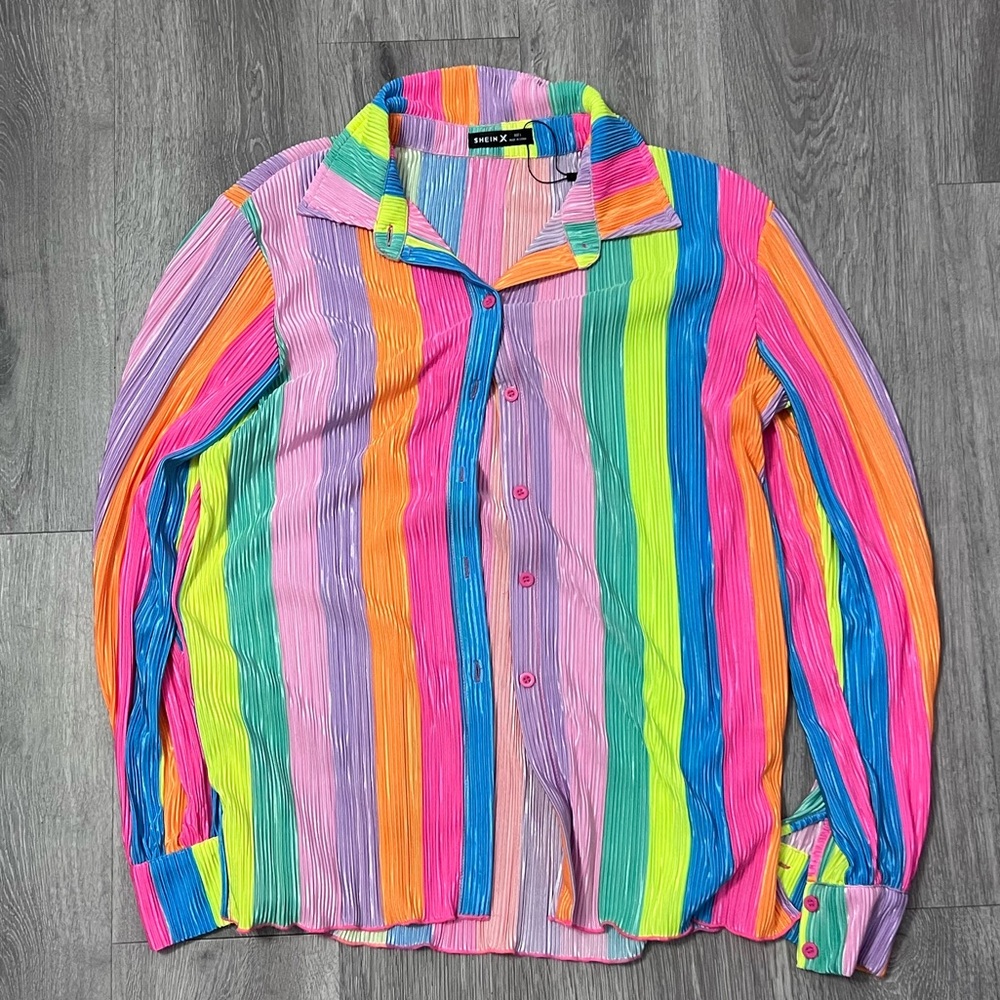 SHEIN Multicolor Striped Swim Coverup - Picture 4 of 5